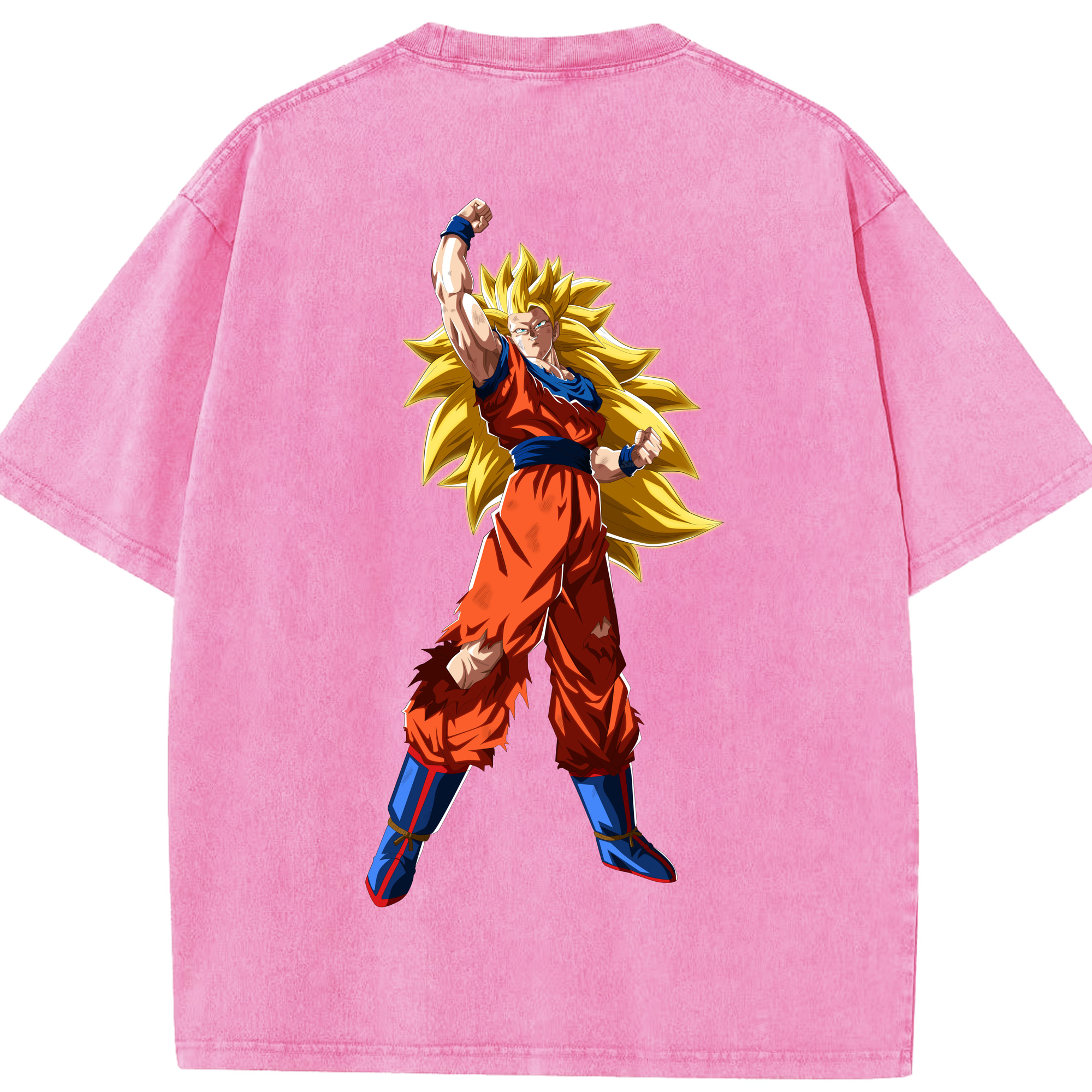 （画像用） ドラゴンボール 孫悟空（そん ごくう）Son Goku カカロット DRAGON BALL Kakarotto 綿100% ヴィンテージ風 半袖Tシャツ（背面プリント）